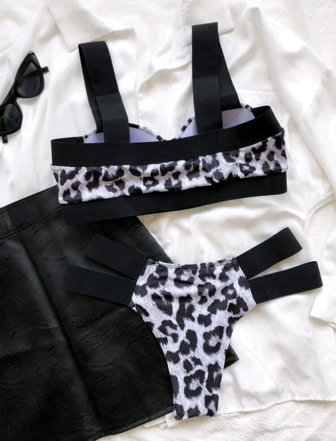 Animal Print Three Piece Set Bikini