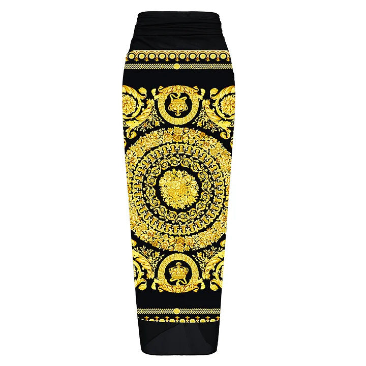 Ver*ace print body suit with sarong