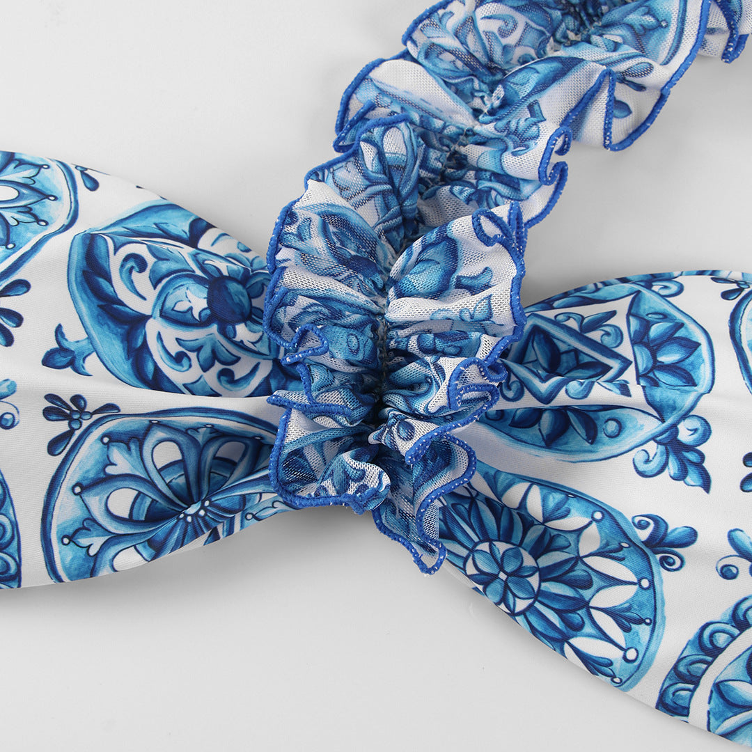 Cross shoulder bikini set