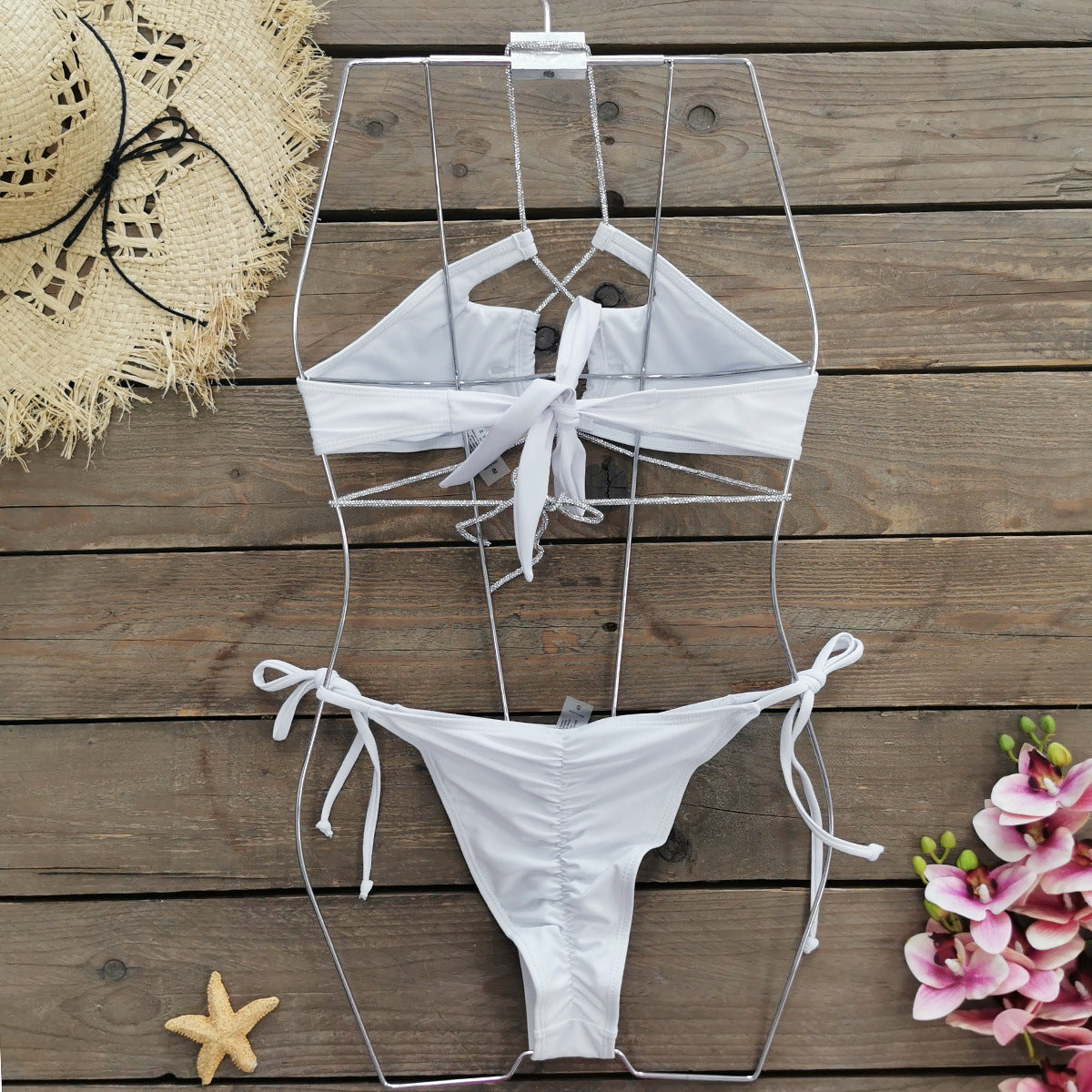White ringstone bikini