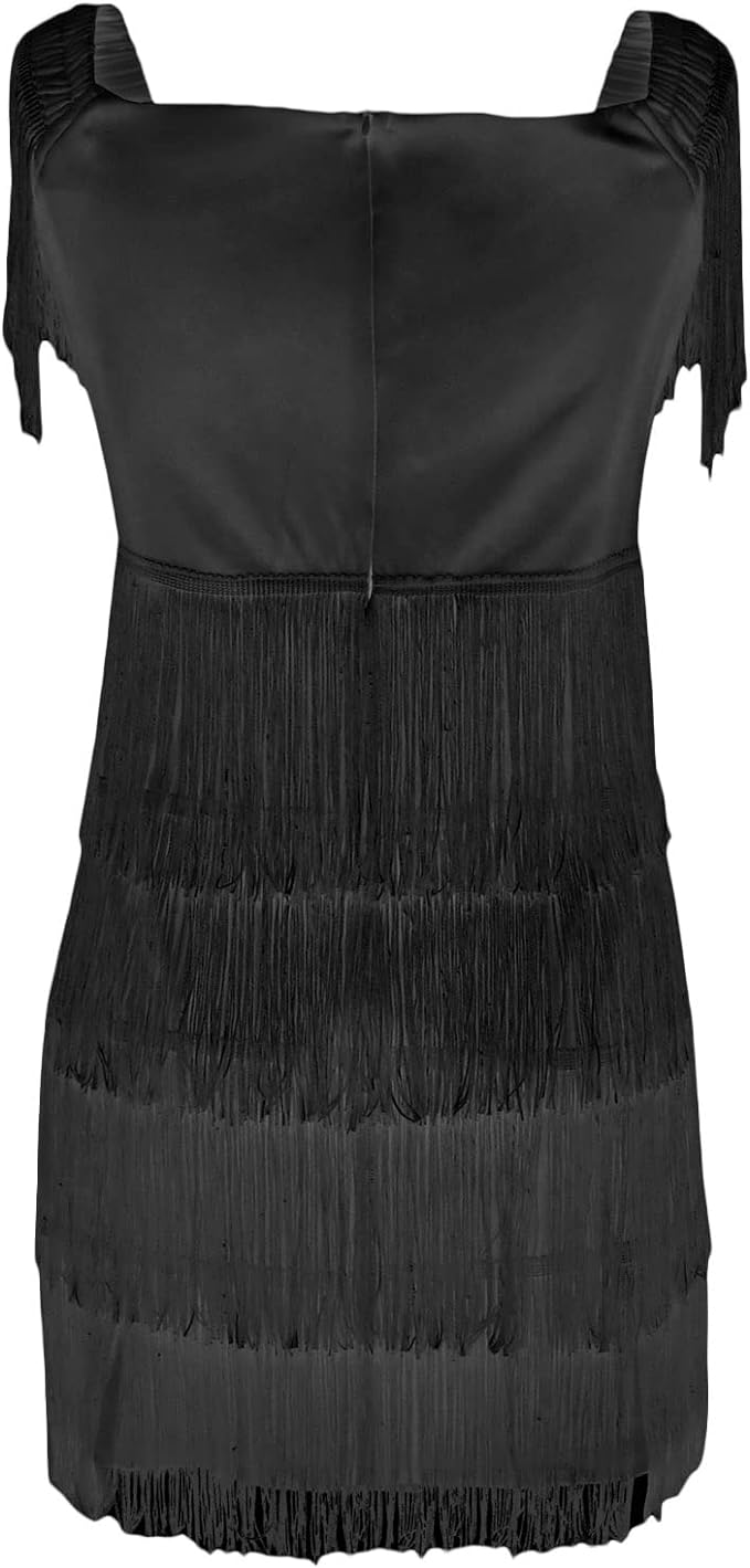 Black Fringes Evening Short Dress