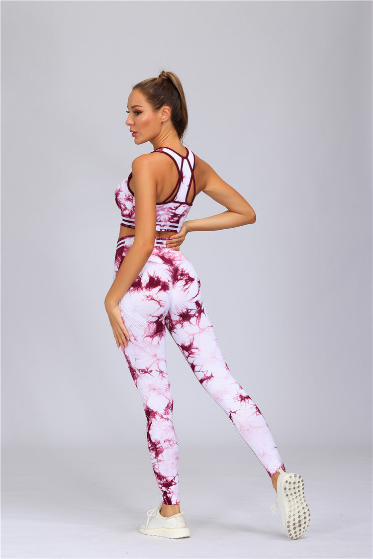 Tie Dye Purple Yoga Wear Set