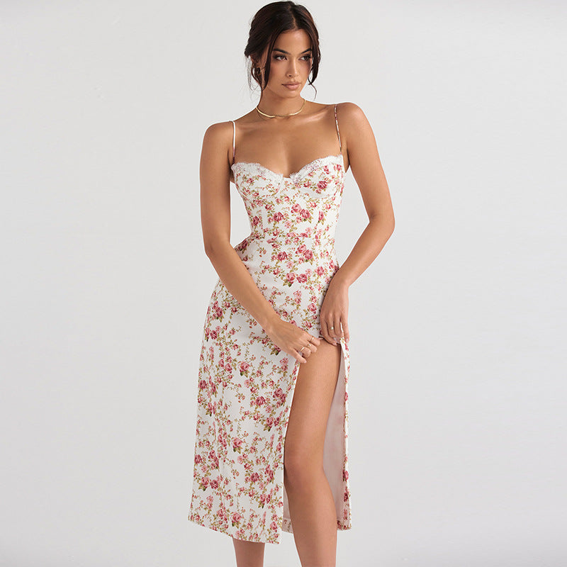 Women Spaghetti Strap Floral Dress