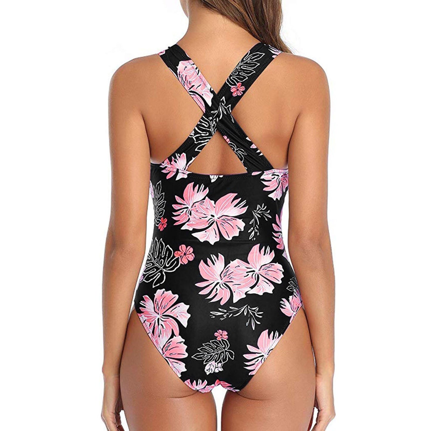 Floral One Piece V-Neck Swimsuit