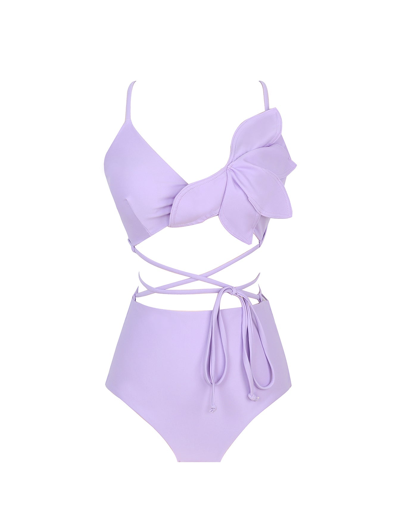 Bikini Swimsuit For Women Lavender Fringe Stretch