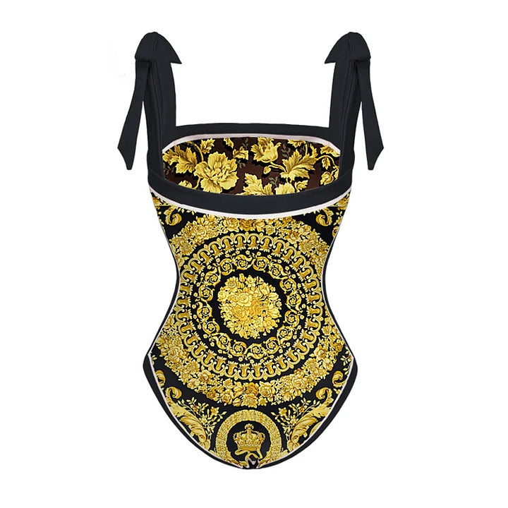 Ver*ace print body suit with sarong