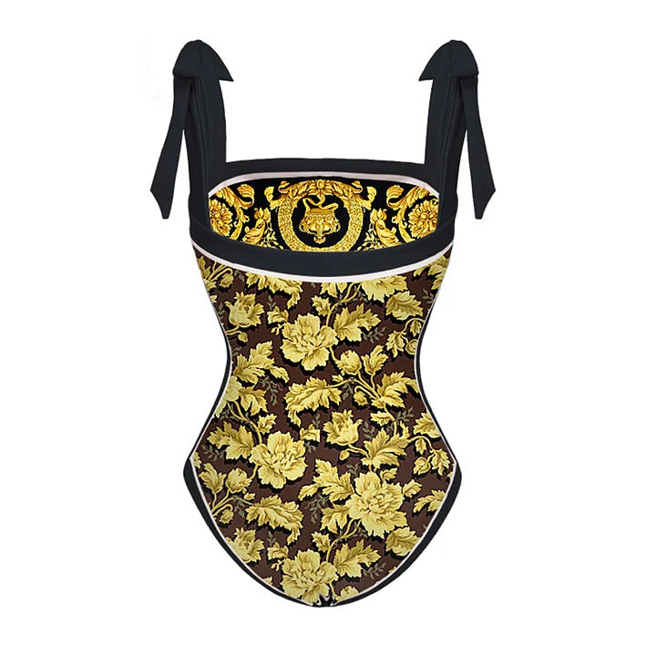 Ver*ace print body suit with sarong