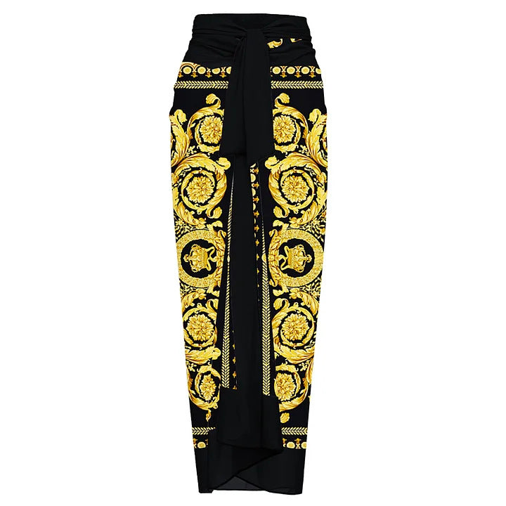 Ver*ace print body suit with sarong