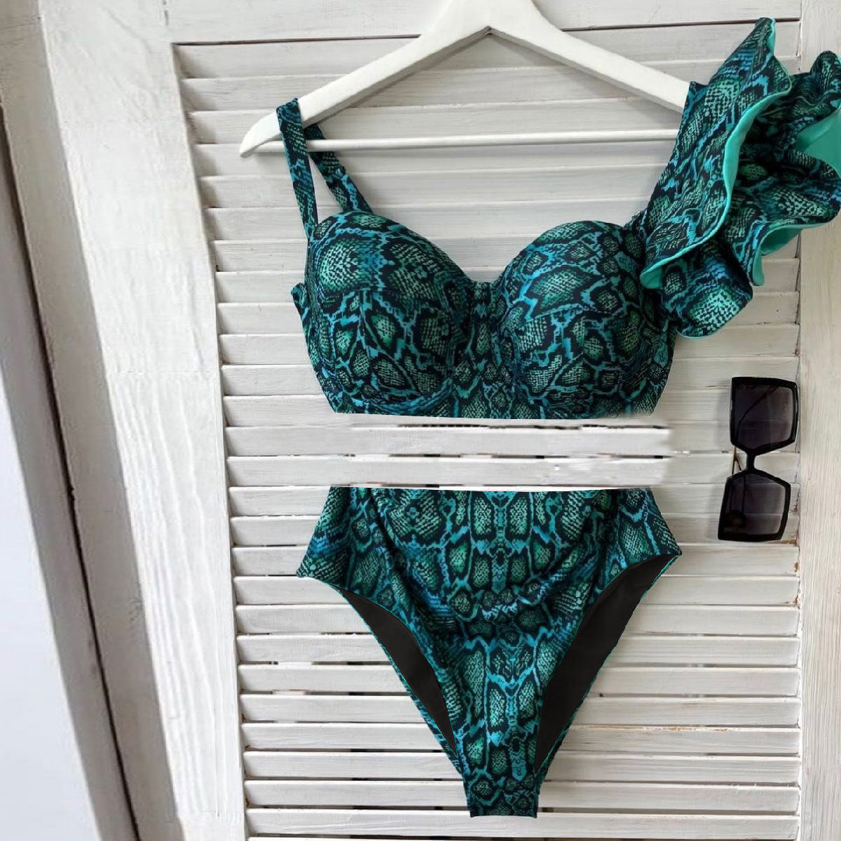 Snake print two piece bikini