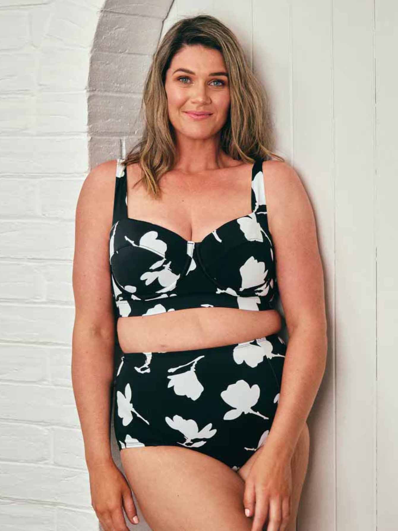 Plus size two piece bikini Black and White