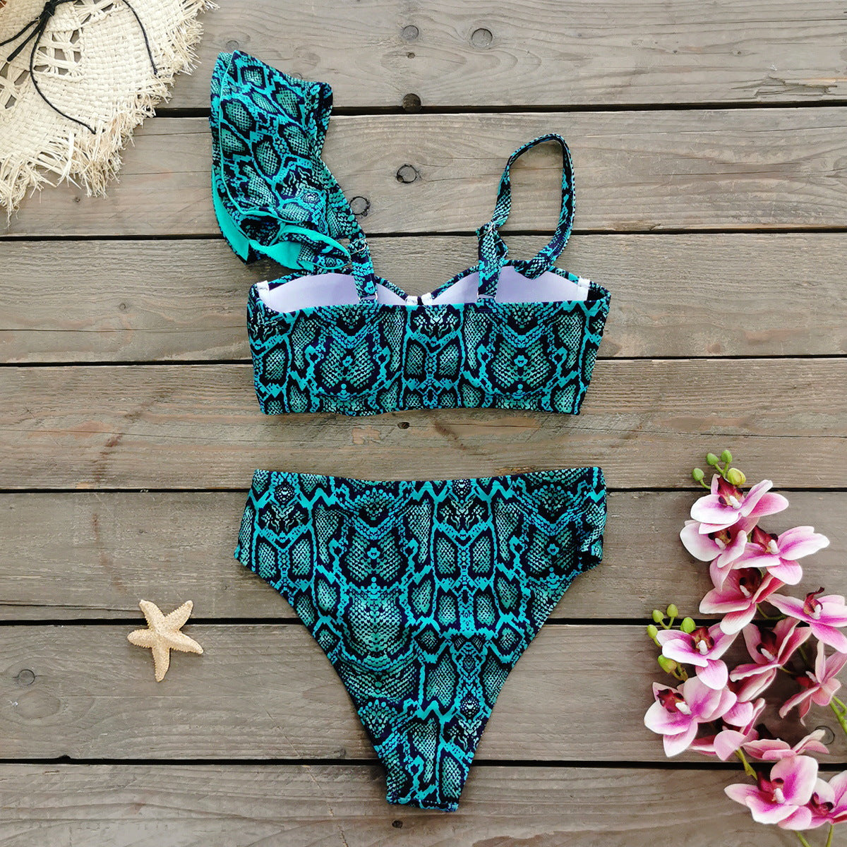 Snake print two piece bikini