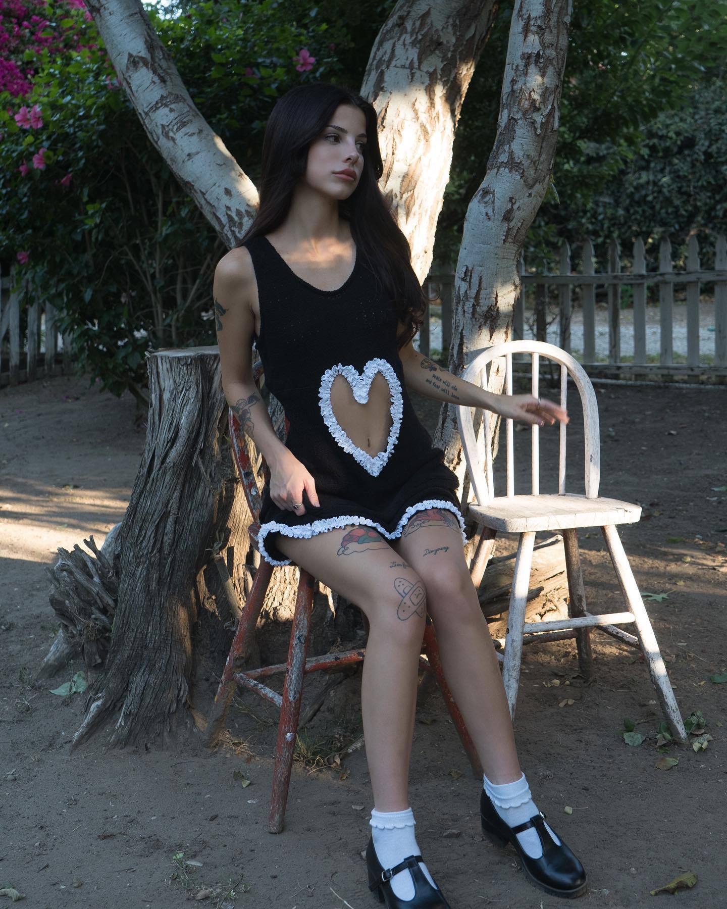 Love heart black dress