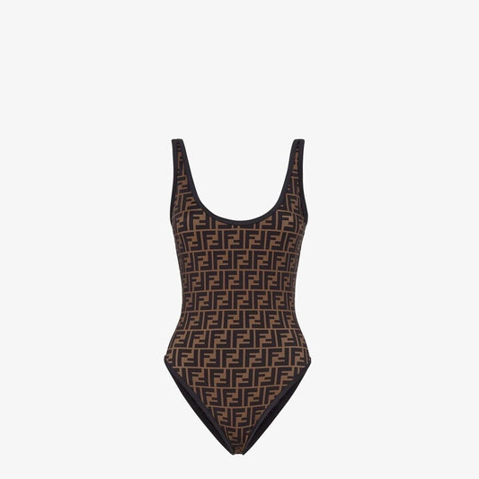 fe*di one-piece swimsuit featuring the brands signature FF logo print.