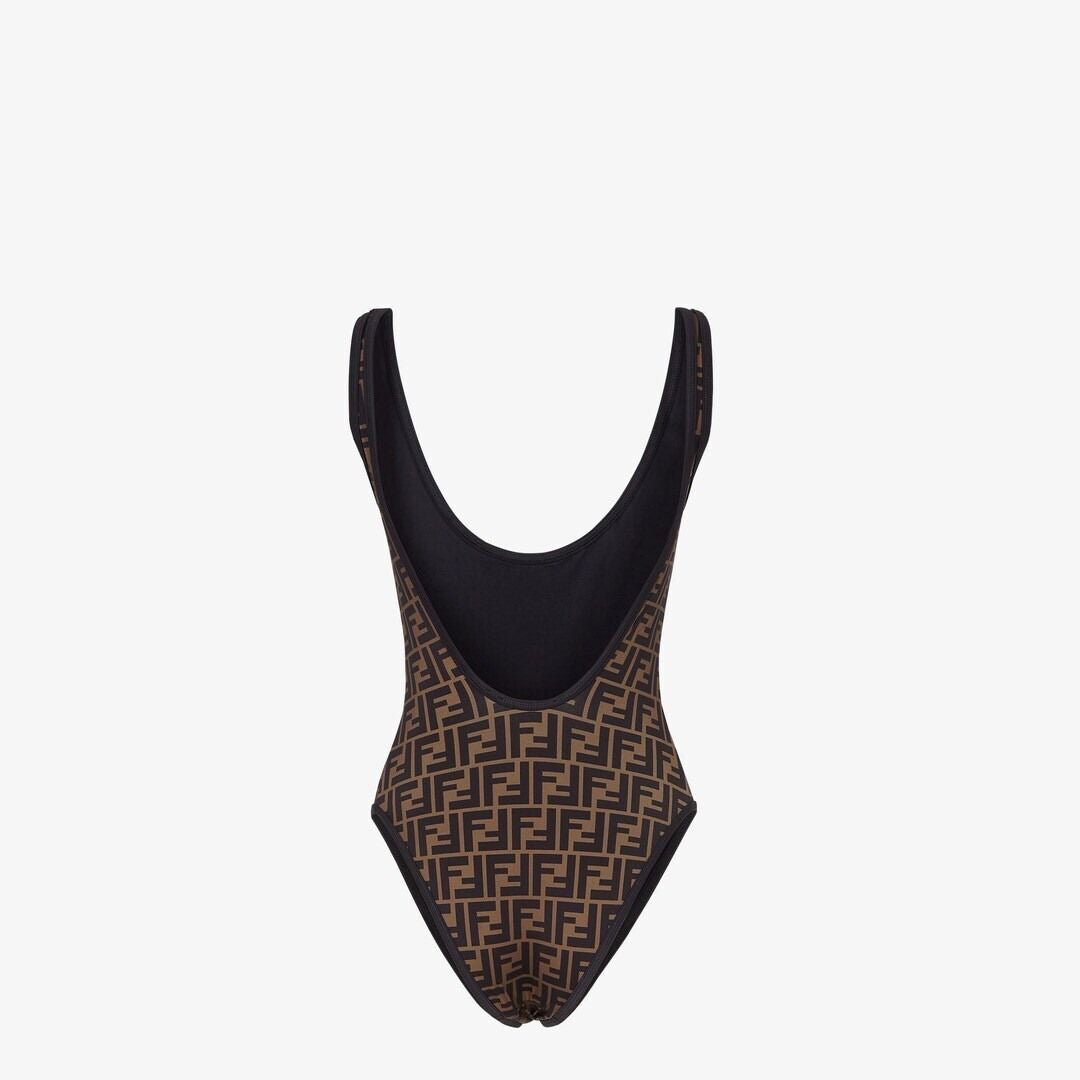 fe*di one-piece swimsuit featuring the brands signature FF logo print.