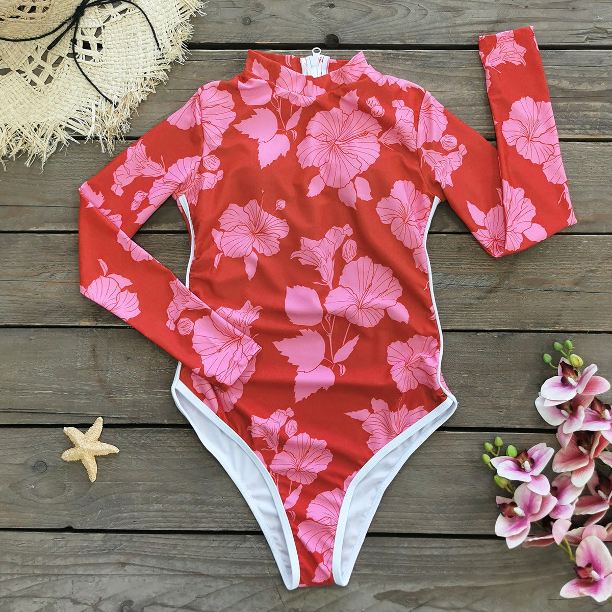 Red Flower Bodysuit