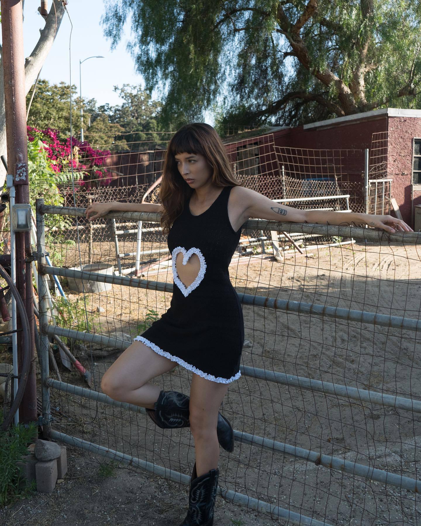 Love heart black dress