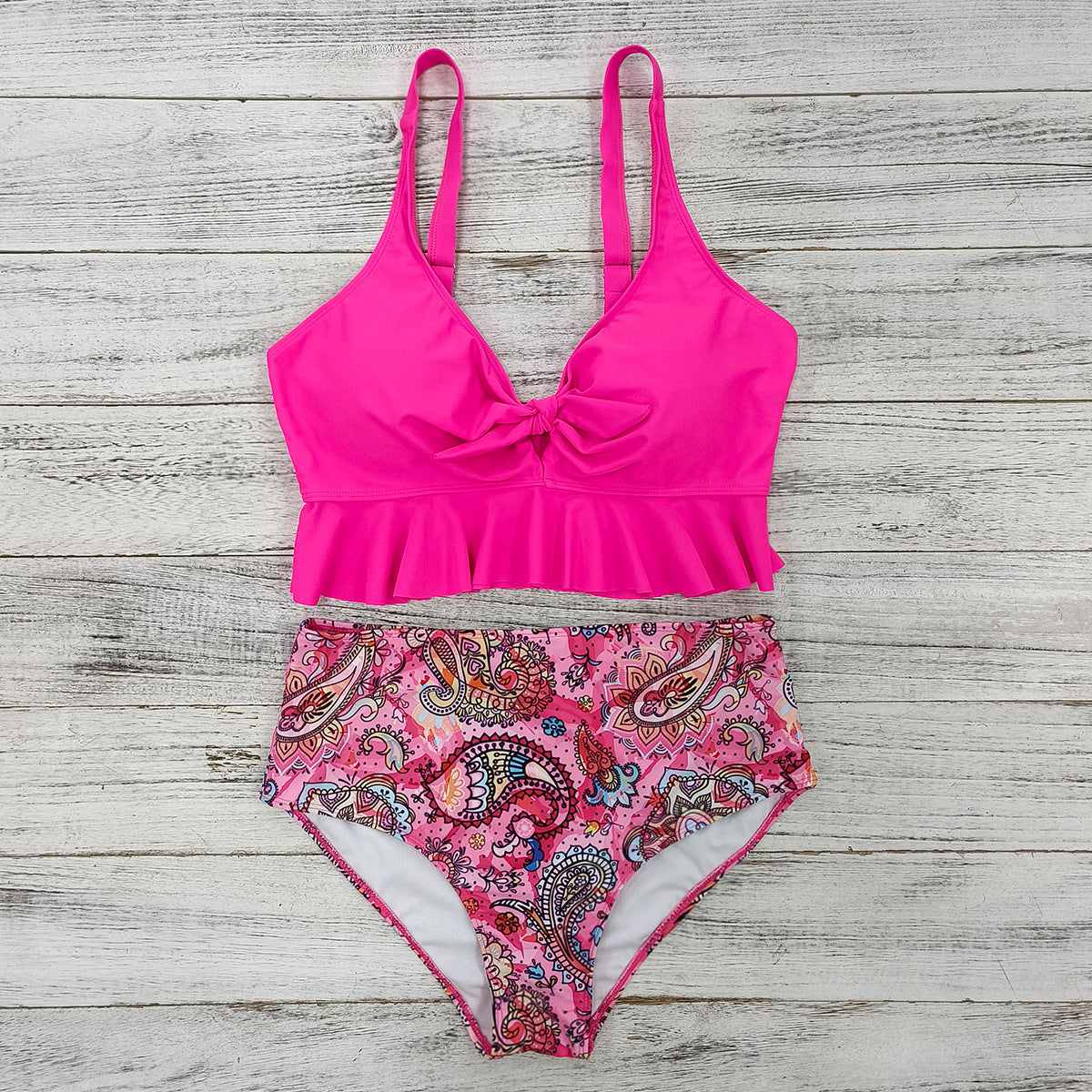 Plus Size Pink Two Piece Bikini