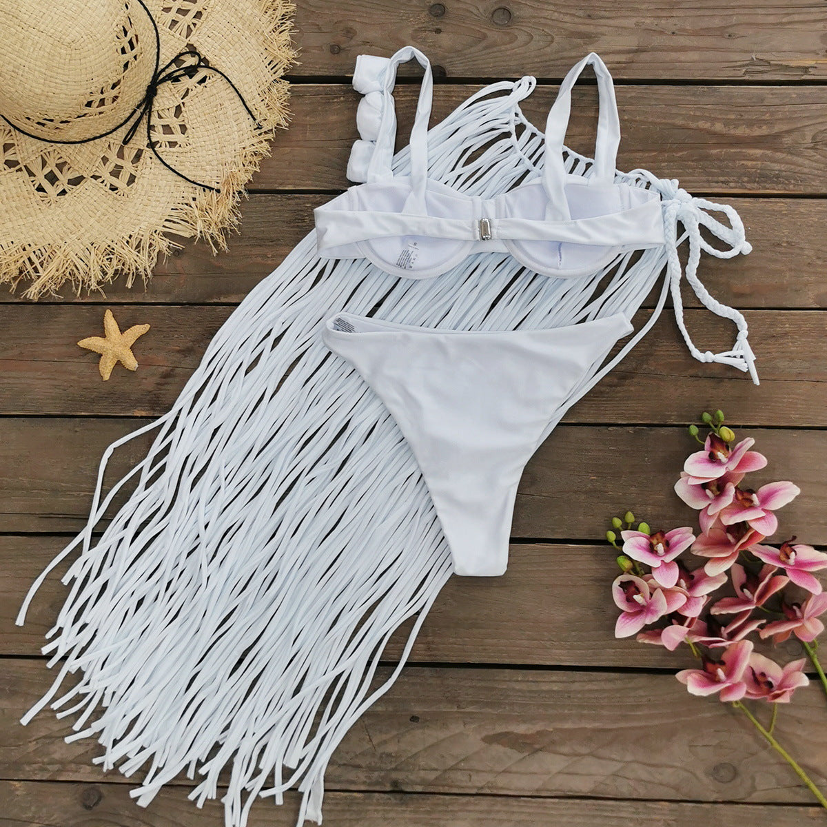 White finch three piece bikini set