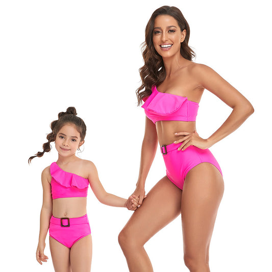 Neon pink mom & daughter duo