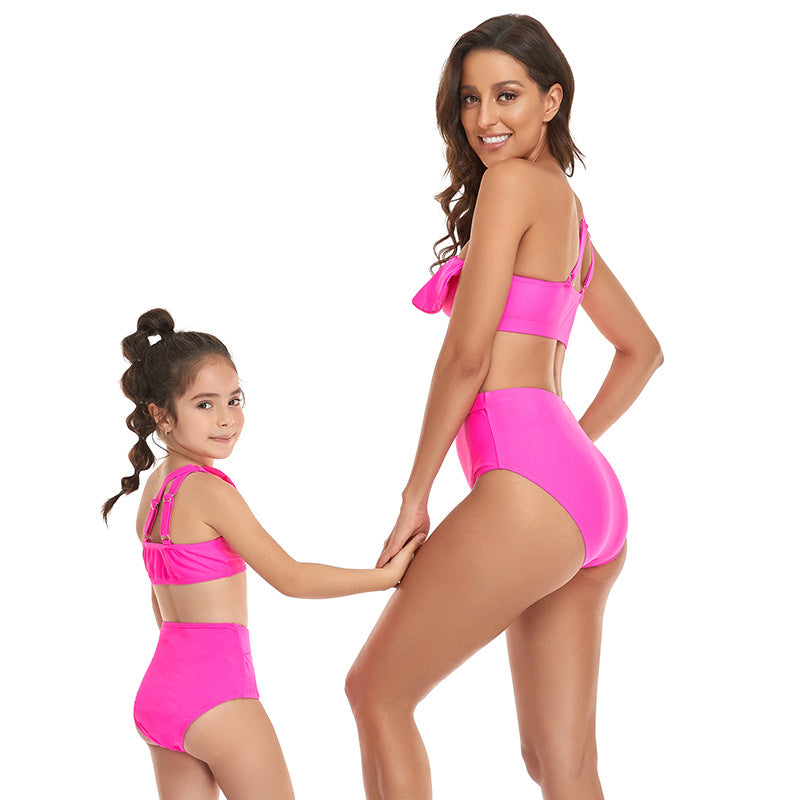 Neon pink mom & daughter duo