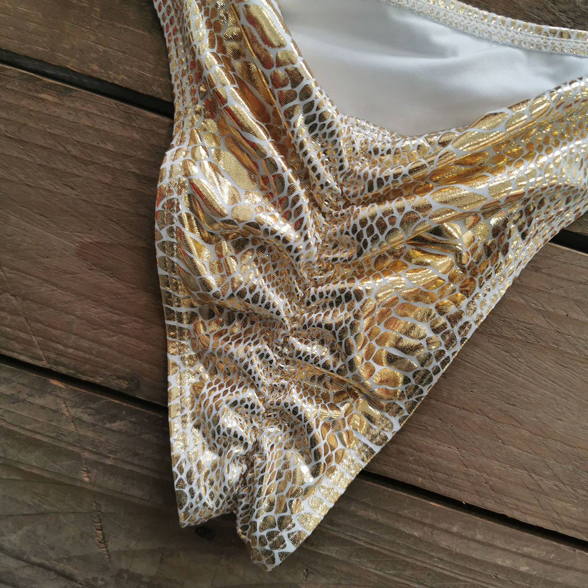 Snake print diamond bikini