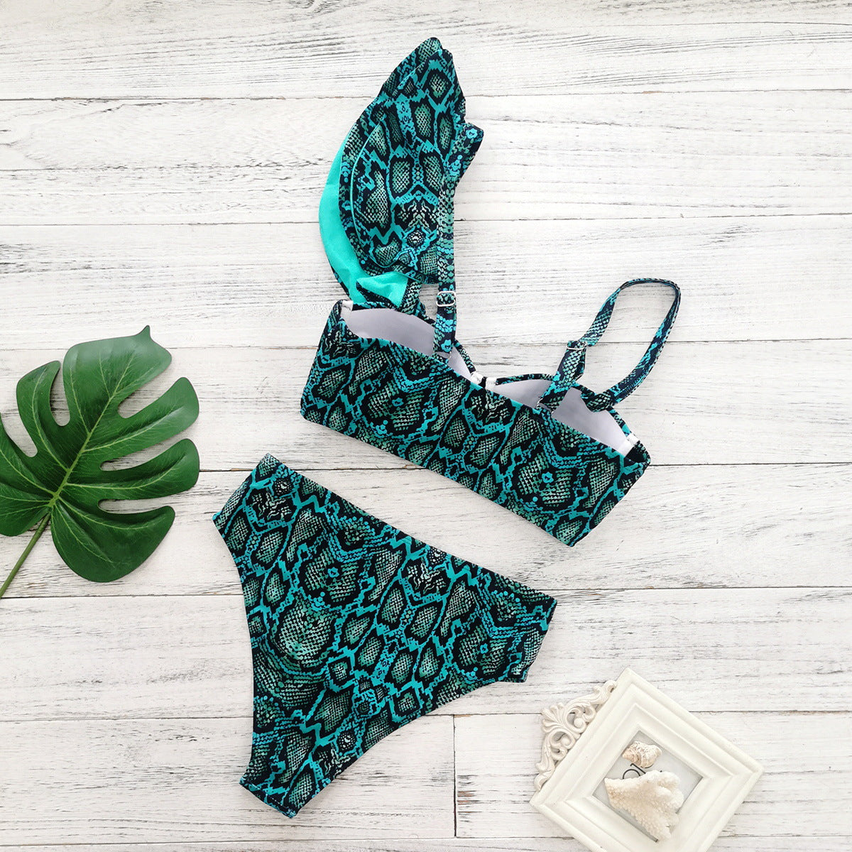 Snake print two piece bikini