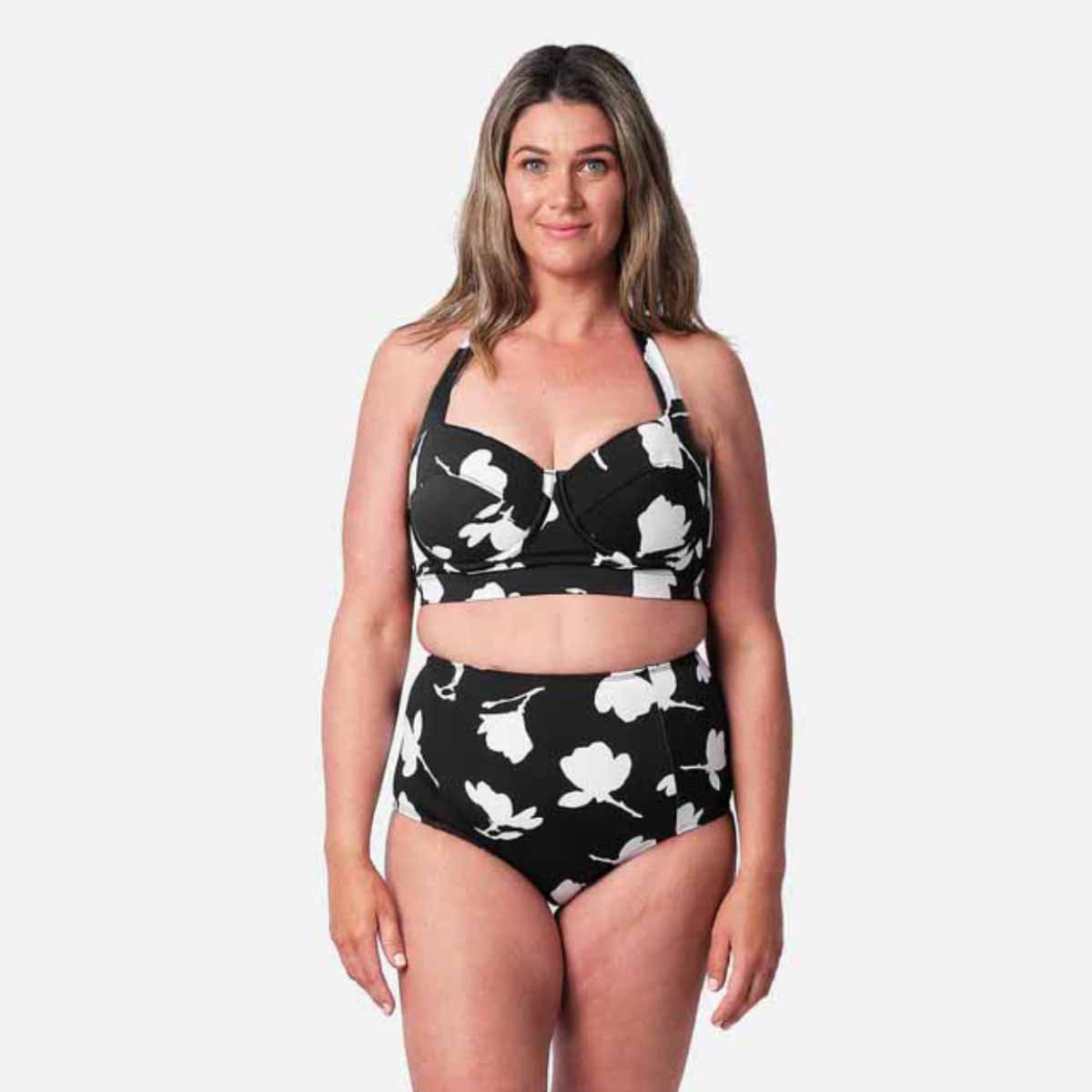 Plus size two piece bikini Black and White