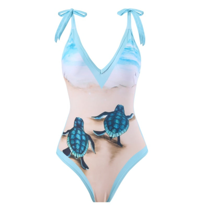 Sea side swimsuit with sarong